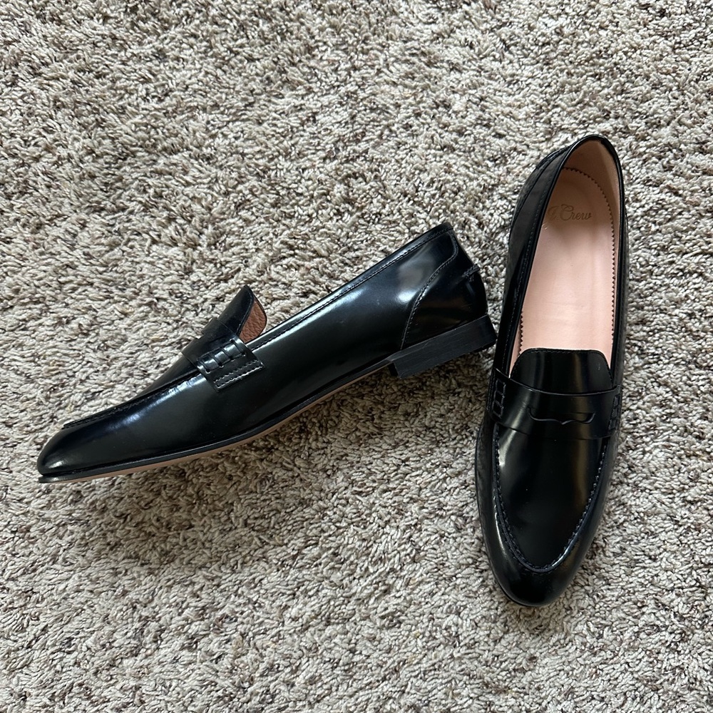 J. Crew Academy Penny Loafer in Black
